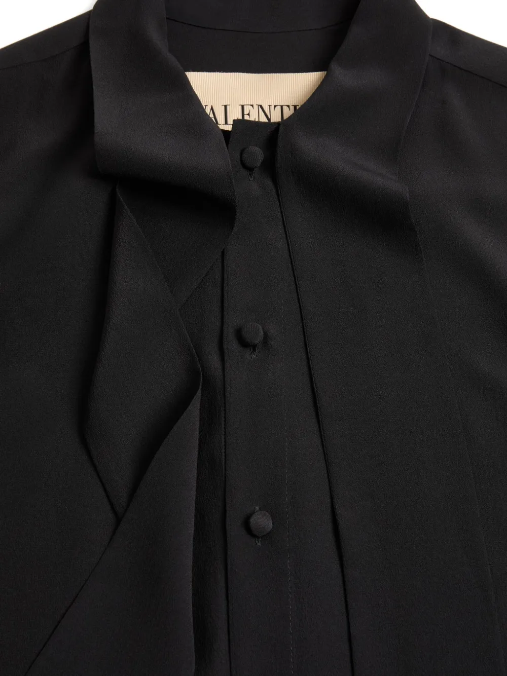 Valentino Garavani Zijden overhemd met sjaalkraag Zwart
