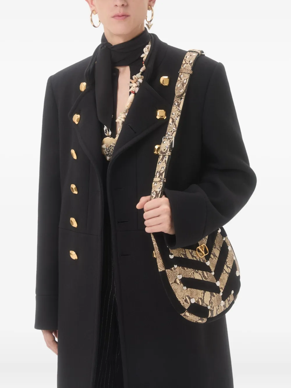 Valentino Garavani Zijden overhemd met sjaalkraag Zwart