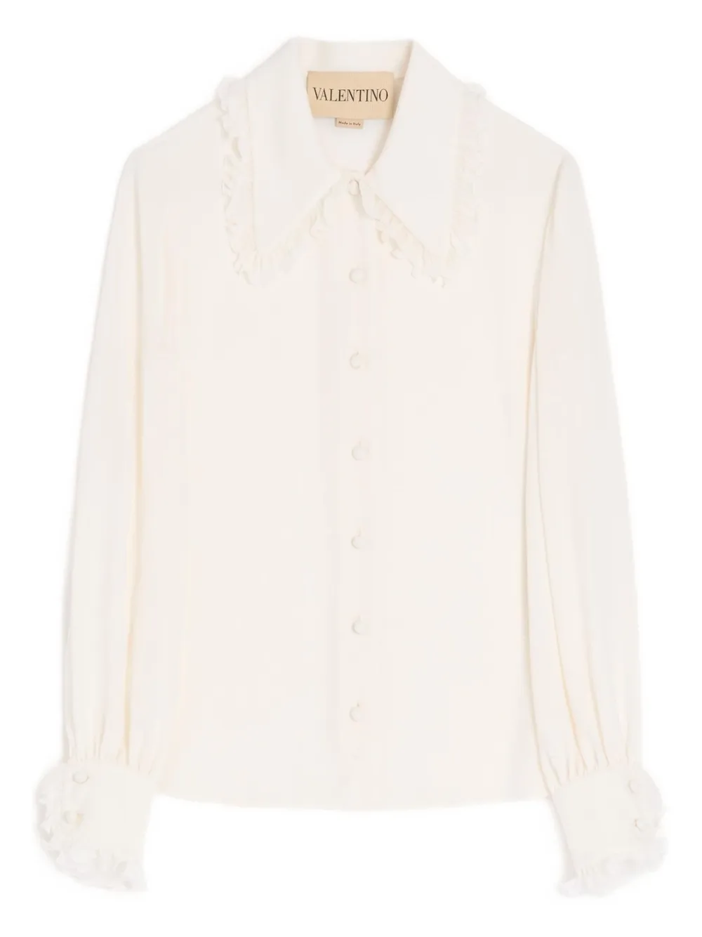 Valentino Garavani ruffle-collar shirt - Bianco