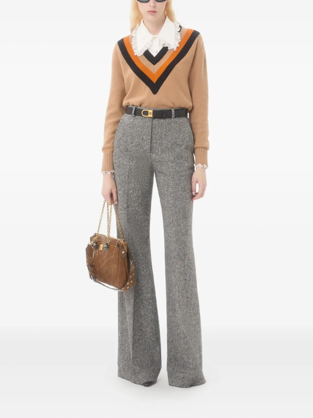 Valentino Garavani ruffle-collar shirt - Wit