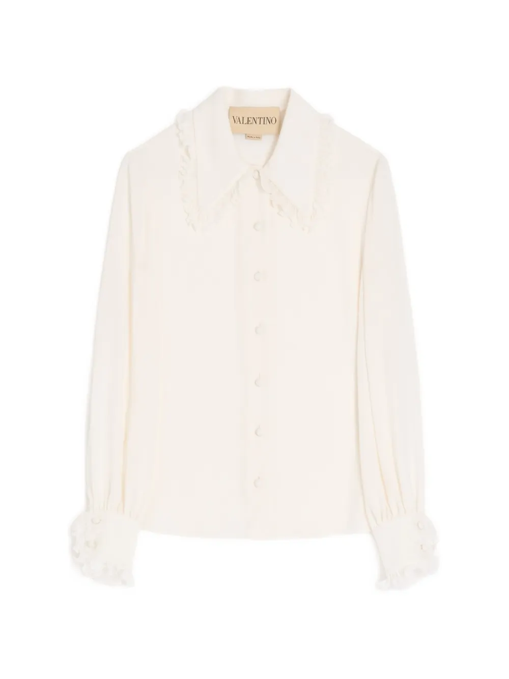 Valentino Garavani ruffle-collar shirt - Weiß