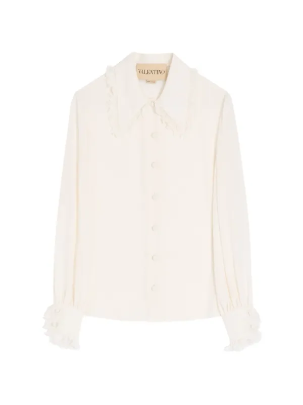 Valentino Garavani Crepe De Chine Shirt in White