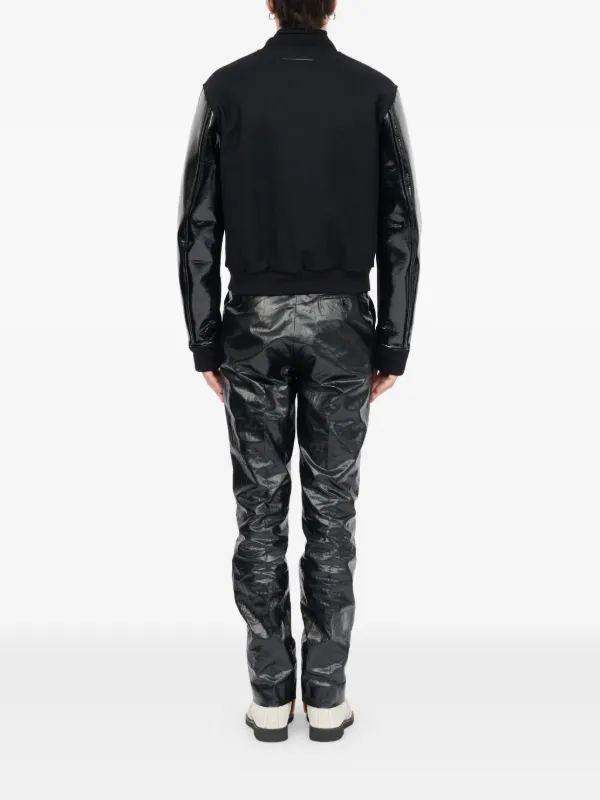 MM6 Maison Margiela レザースリーブ ジャケット | ブラック