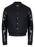 MM6 Maison Margiela leather-sleeve wool jacket - Black