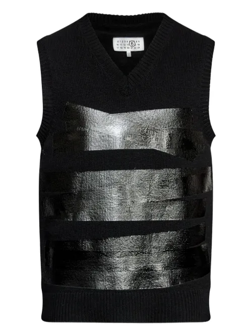 Débardeur en laine à col v - MM6 Maison Margiela - Modalova