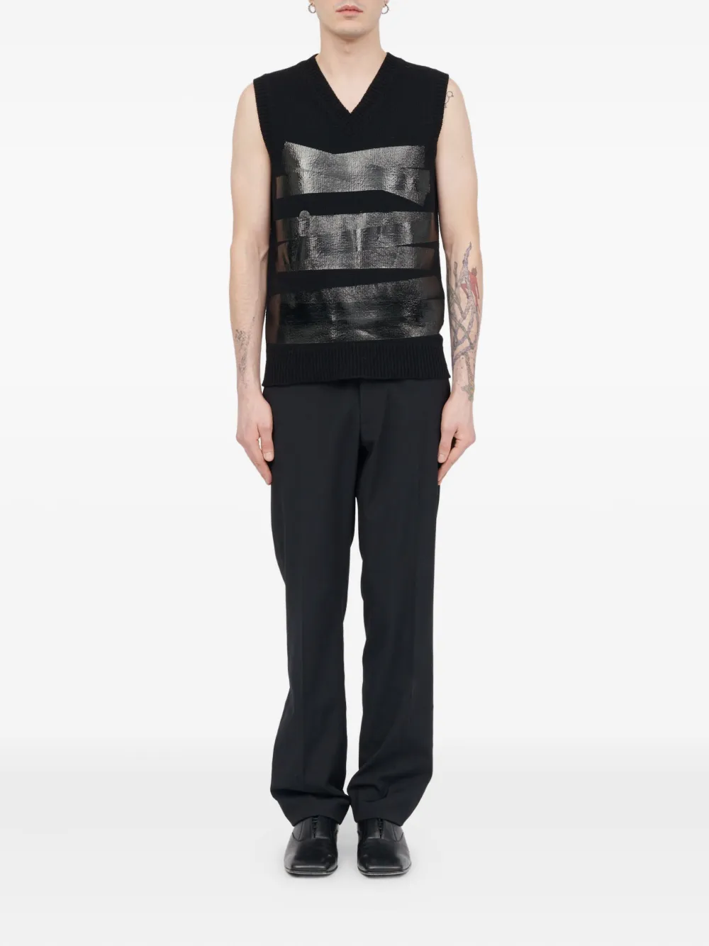 MM6 Maison Margiela Gilet met V-hals Zwart