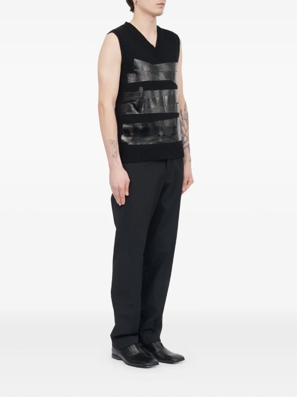 MM6 Maison Margiela Gilet met V-hals Zwart