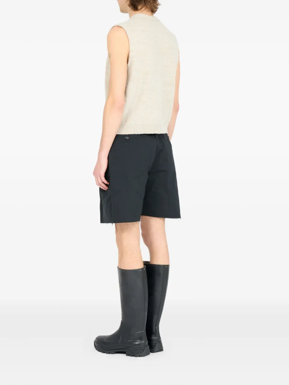 Maison Margiela Gebreide spencer met V-hals Beige
