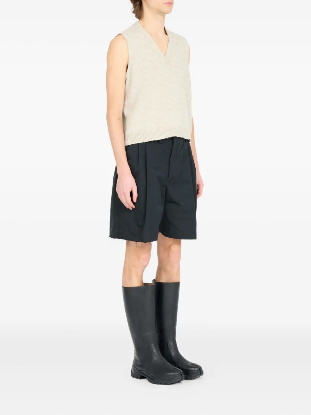 Maison Margiela Gebreide spencer met V-hals Beige