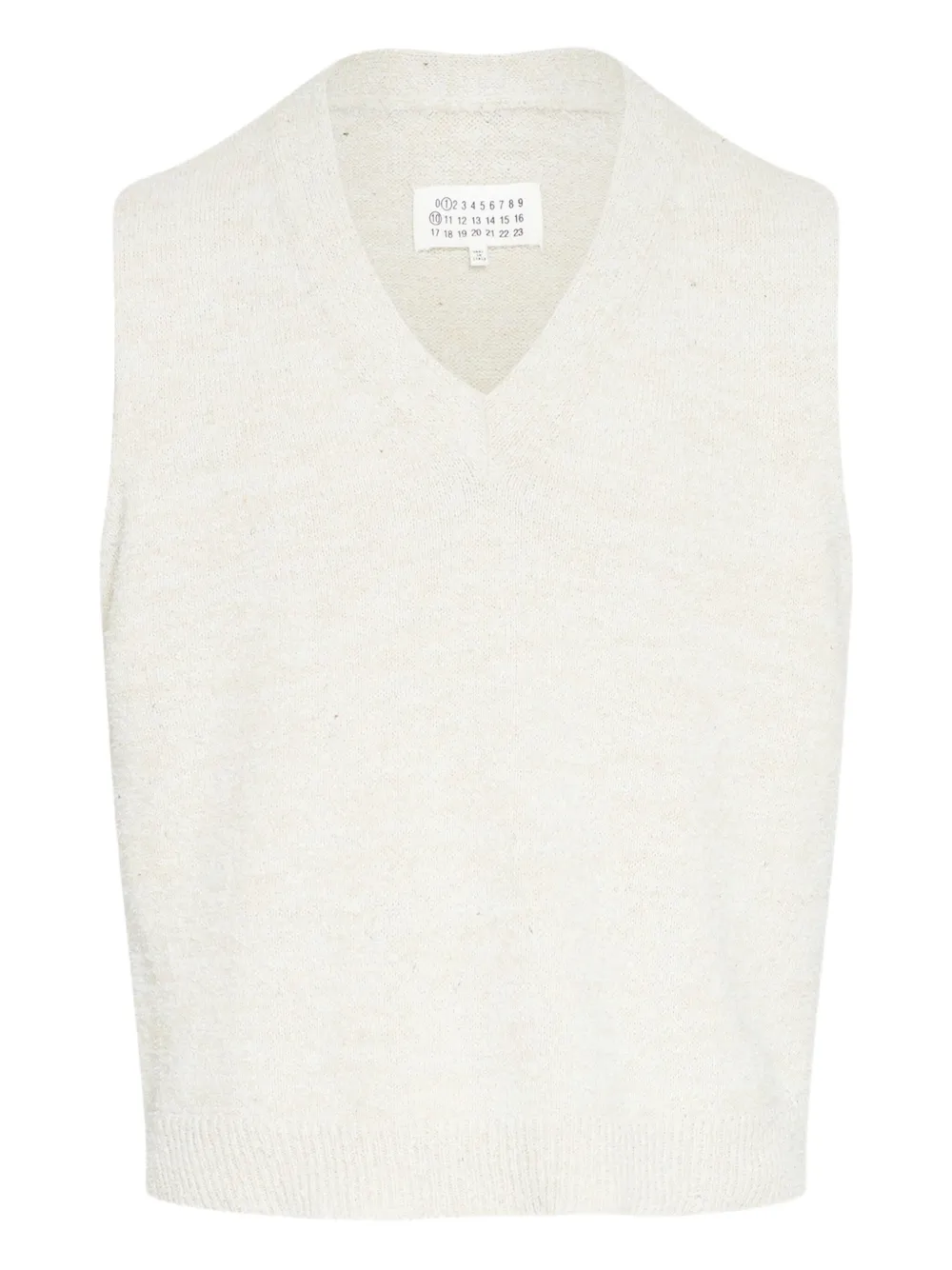 Maison Margiela Gebreide spencer met V-hals Beige