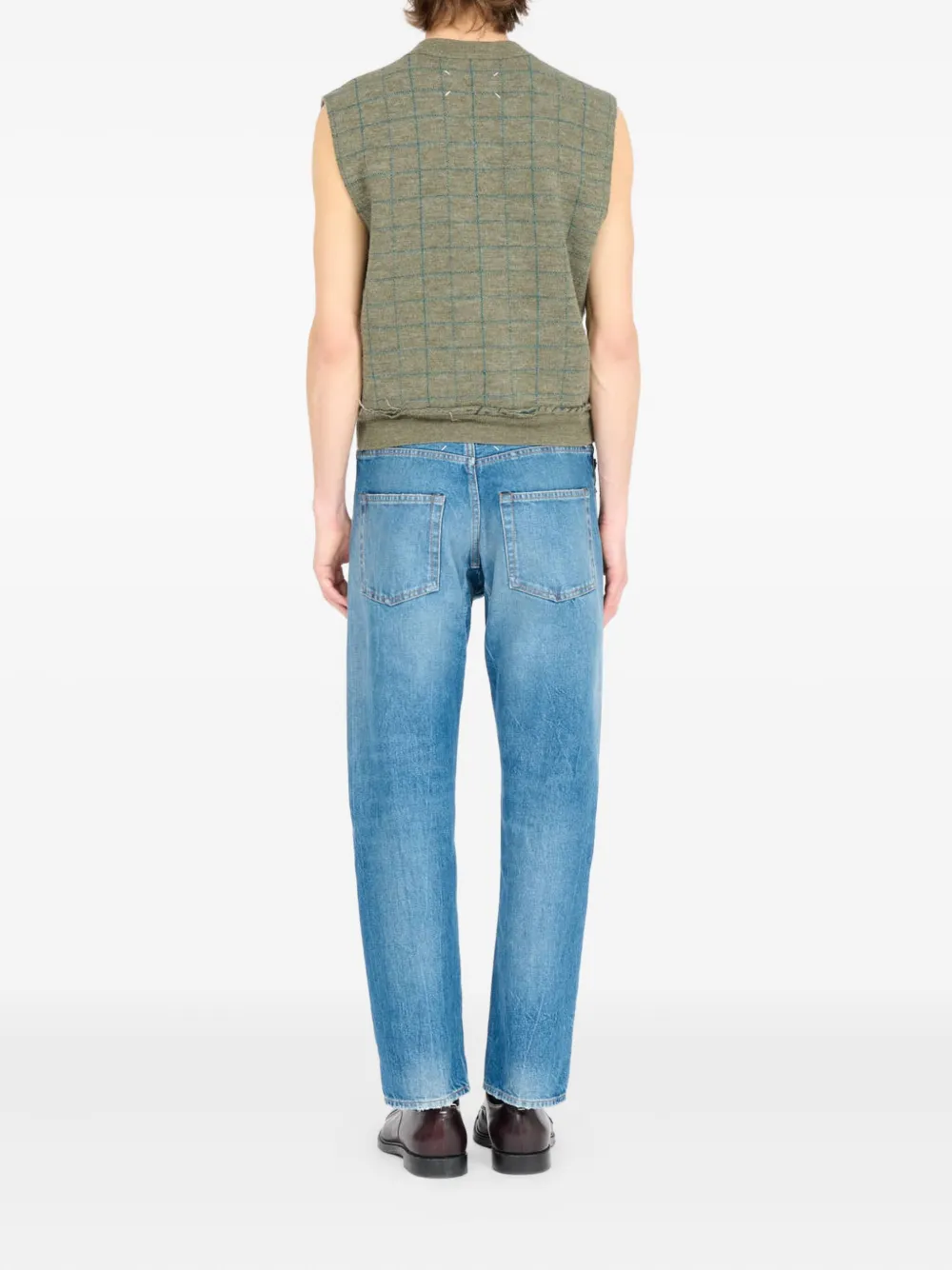 Maison Margiela Geruite spencer met V-hals Groen