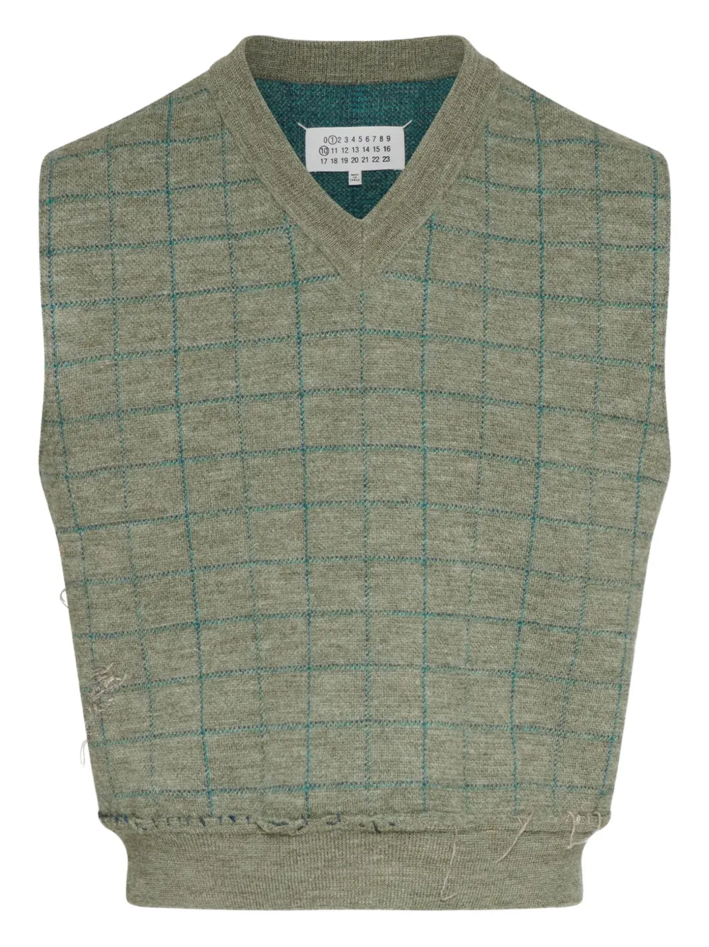 Maison Margiela Geruite spencer met V-hals Groen