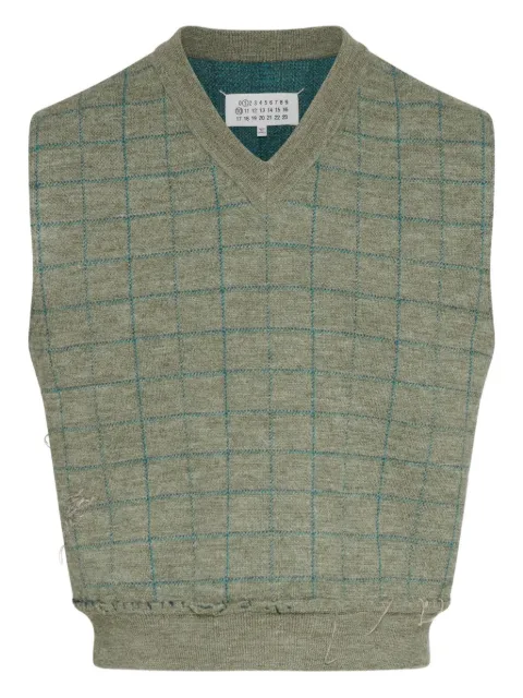 Maison Margiela checked V-neck vest
