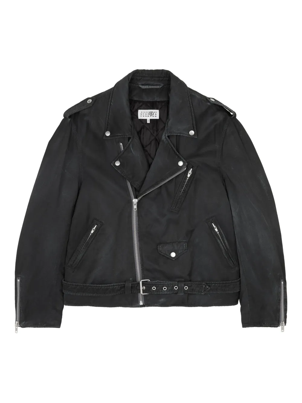 MM6 Maison Margiela Bikerjack met asymmetrische rits Zwart