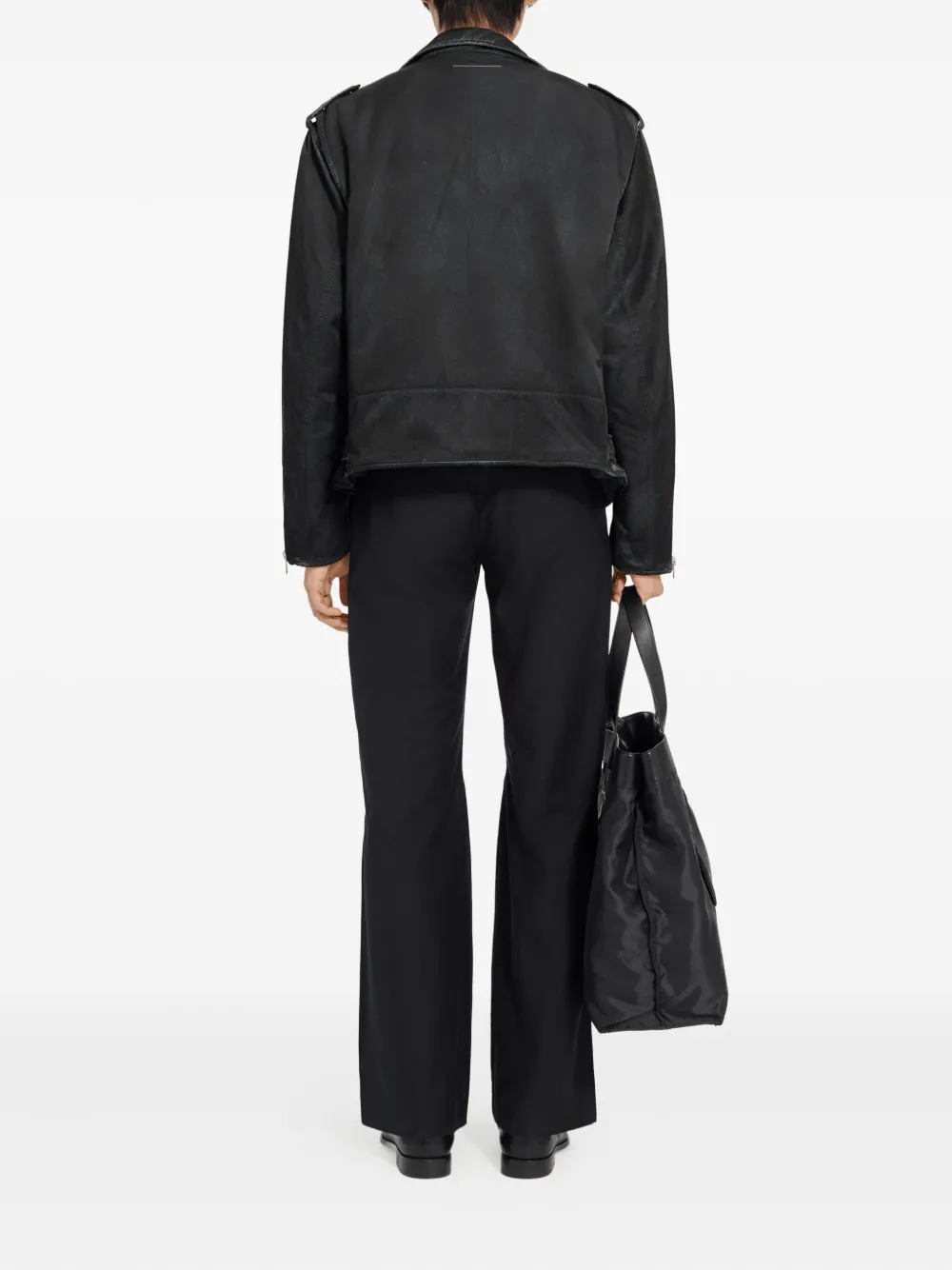 MM6 Maison Margiela Bikerjack met asymmetrische rits Zwart