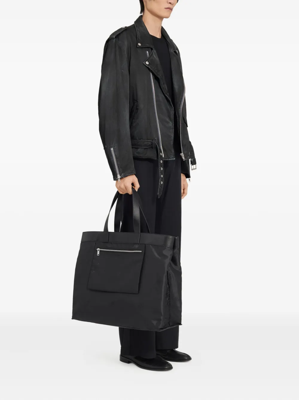 MM6 Maison Margiela Bikerjack met asymmetrische rits Zwart