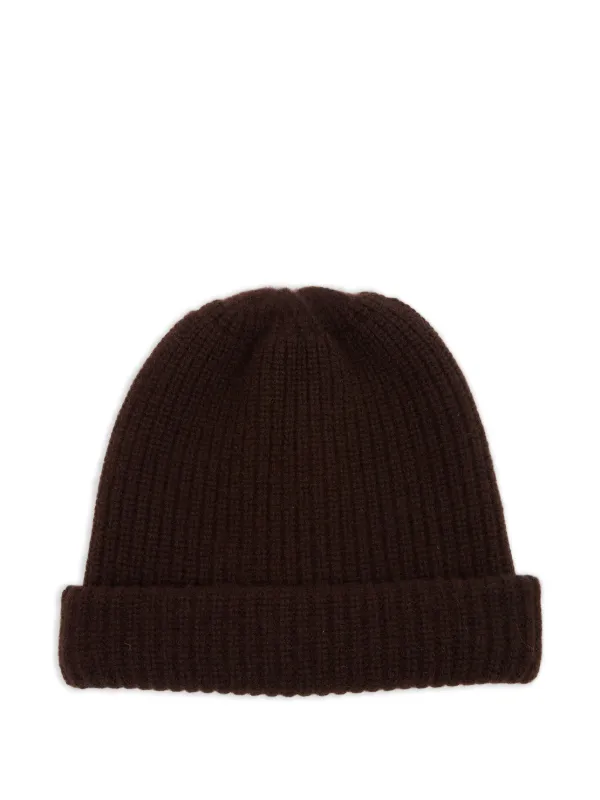 Maison Margiela Ribbed Knit Beanie | Brown | FARFETCH PH MAISON