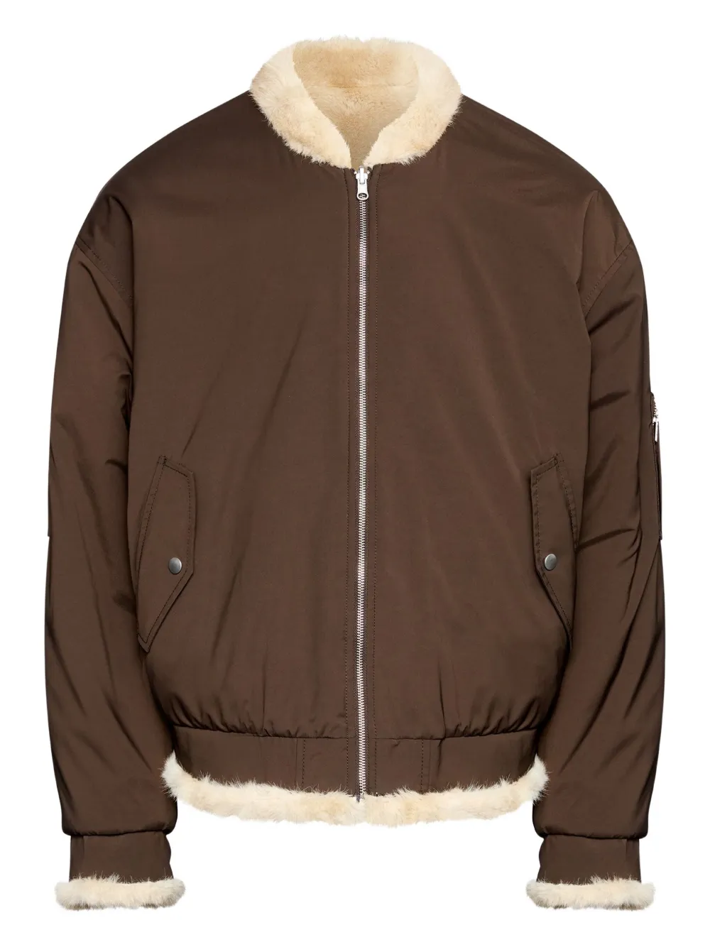 MM6 Maison Margiela シアリング ボンバージャケット - ブラウン MM6 Maison Margiela シアリング ボンバージャケット - ブラウン