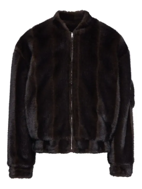 MM6 Maison Margiela faux-fur zip-front bomber jacket