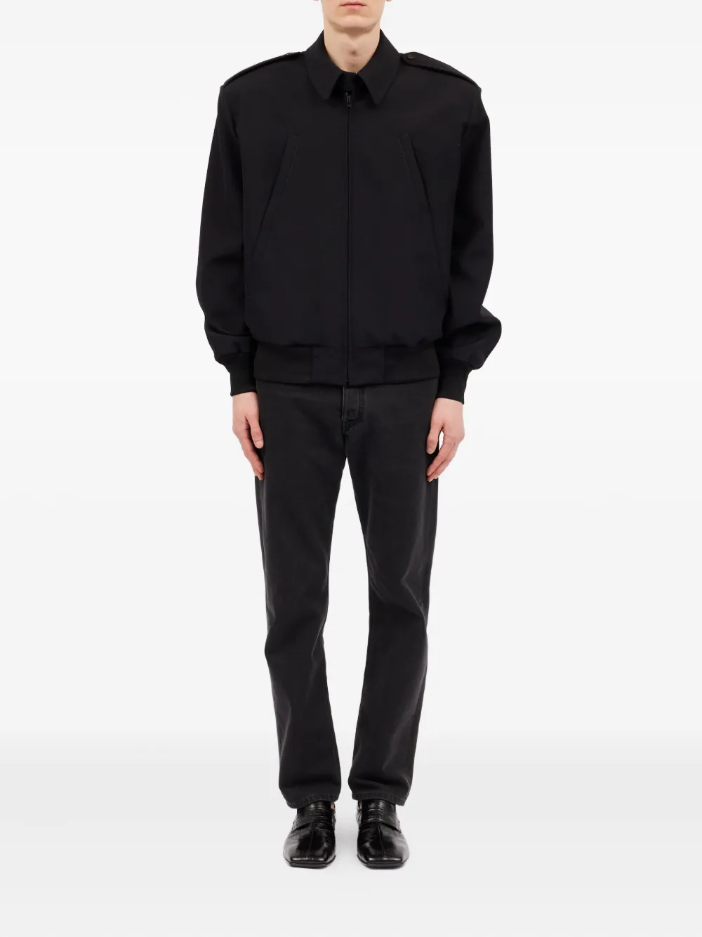 MM6 Maison Margiela Jack met kraag Zwart