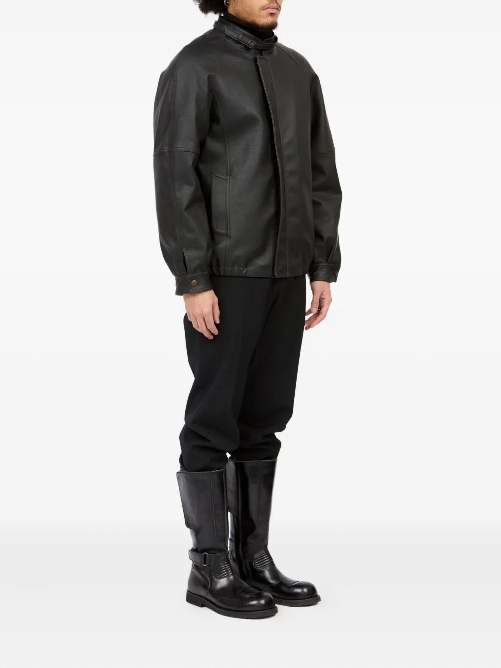MM6 Maison Margiela Jack met raglan mouwen en ceintuur Zwart