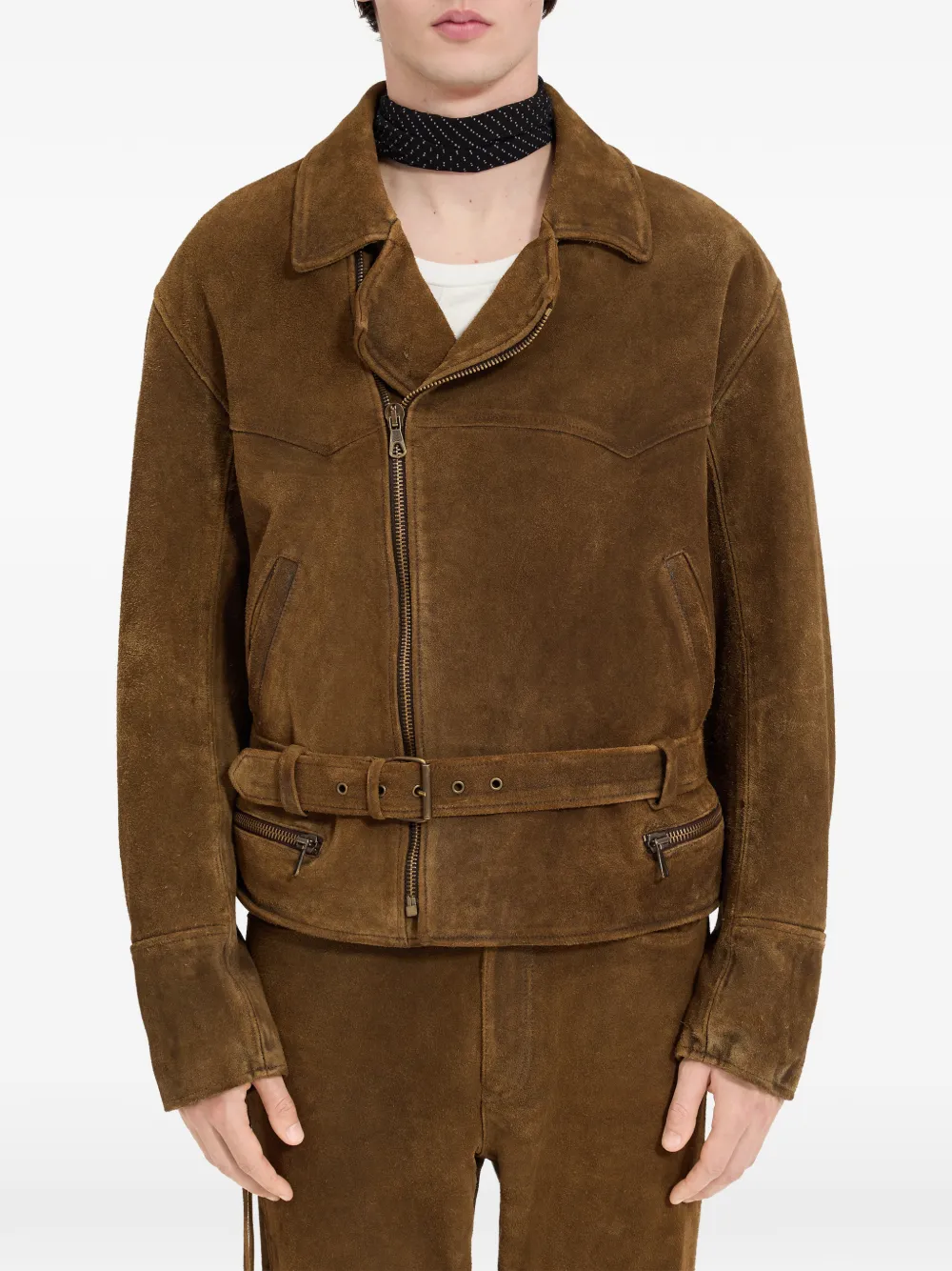 MM6 Maison Margiela Giacca con zip asimmetrica - Marrone