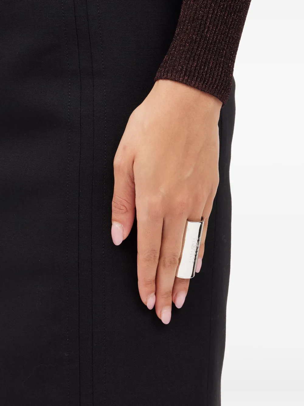 MM6 Maison Margiela Gegraveerde ring - Zilver