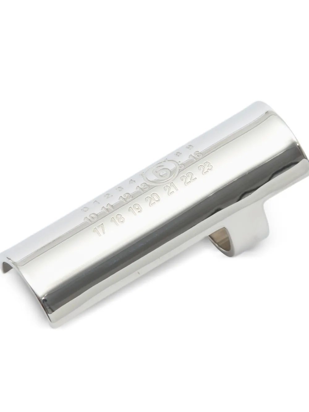 Mm6 Maison Margiela Engraved Ring In Metallic