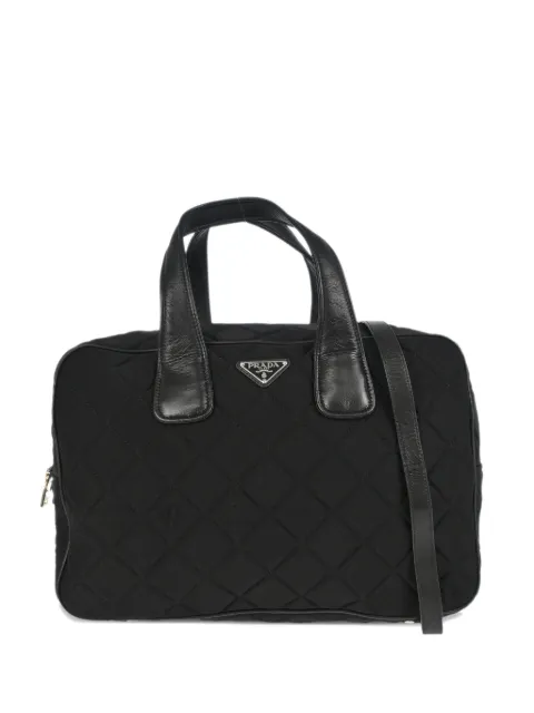 Prada Pre-Owned 2010s logo-plaque two-way tote bag