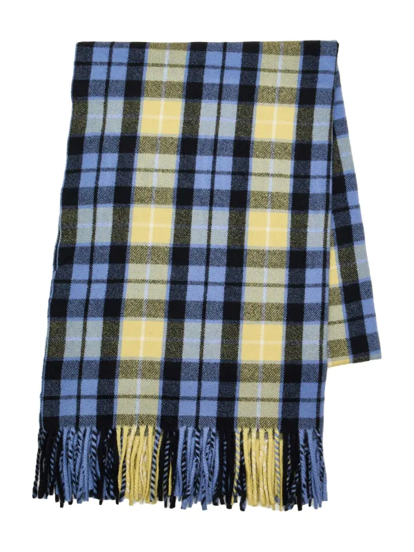 UNDERCOVER チェック柄マフラー Undercover チェック フリンジ スカーフ | ブルー | FARFETCH JP