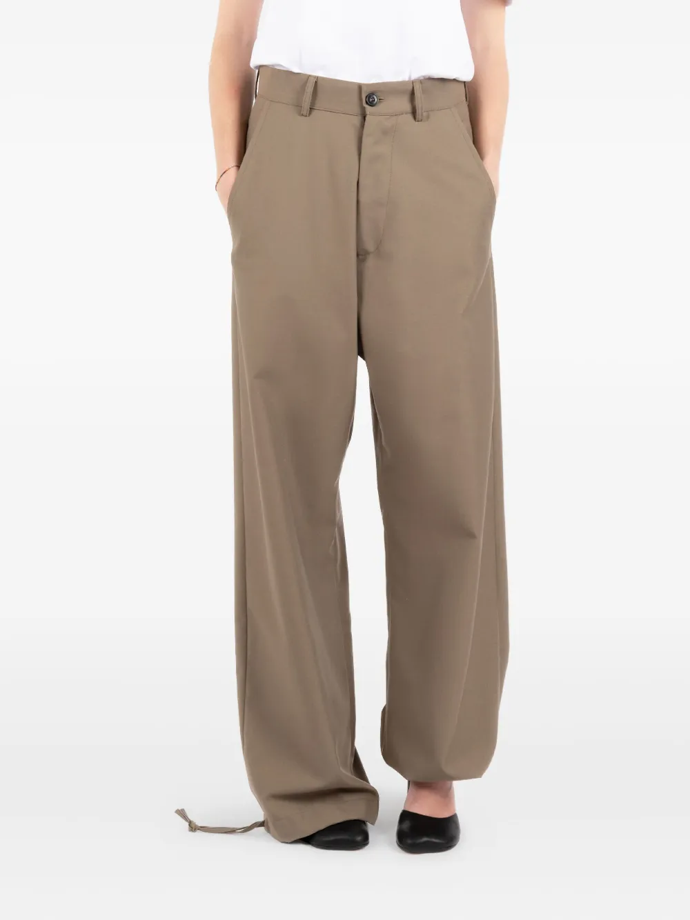Société Anonyme Broek met trekkoorden bij de pijpen Beige