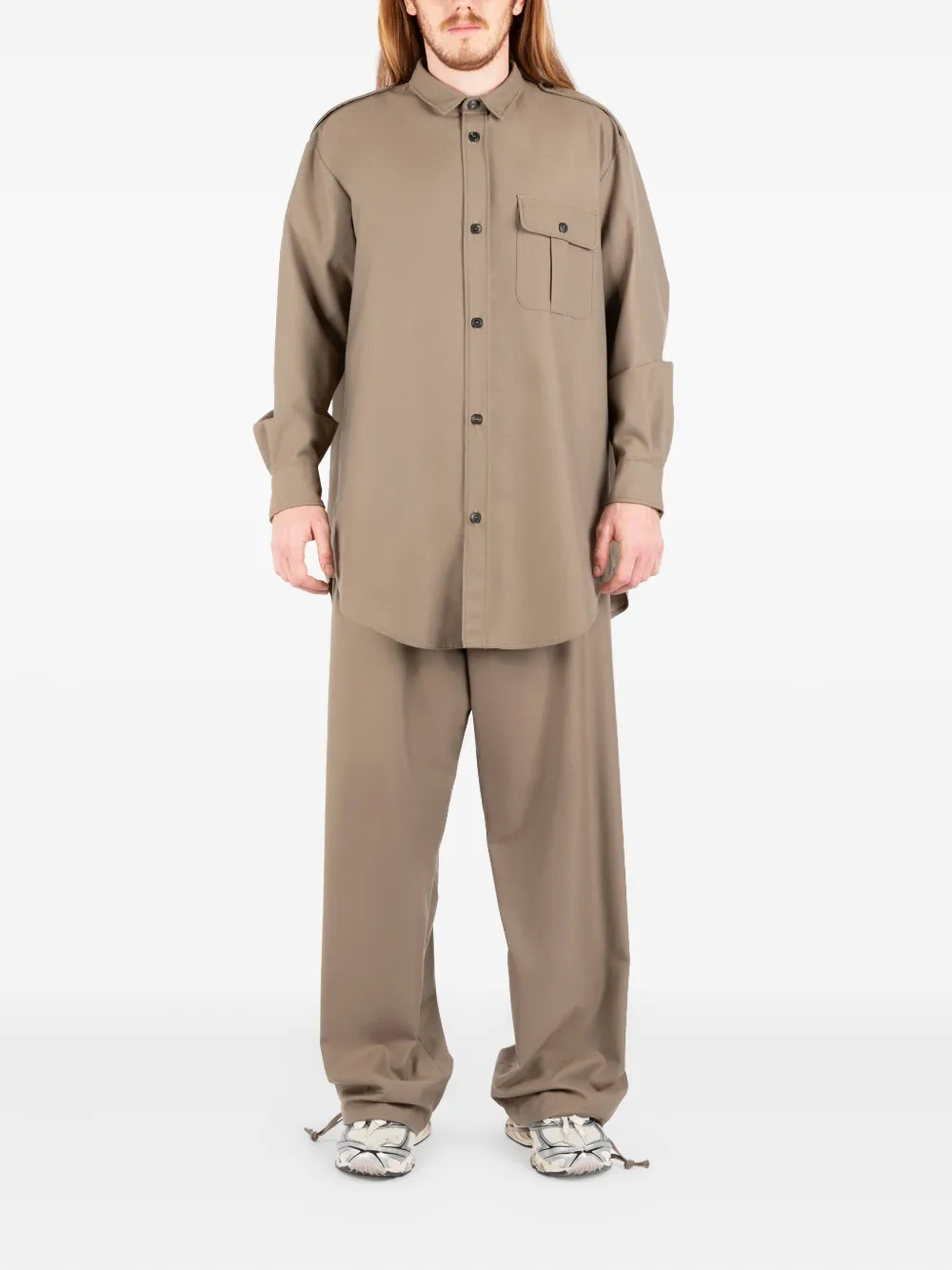 Société Anonyme Broek met trekkoorden bij de pijpen Beige