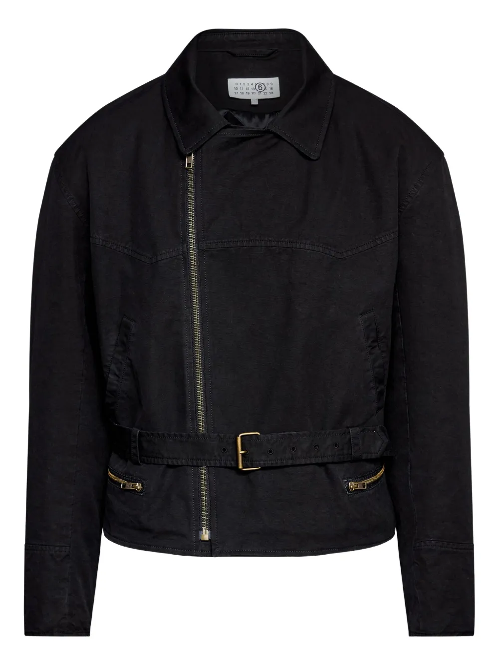 MM6 Maison Margiela belted asymmetrical-zip jacket | Black | Image 1