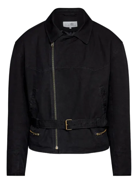 MM6 Maison Margiela belted asymmetrical-zip jacket
