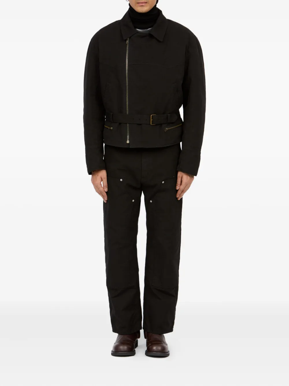MM6 Maison Margiela belted asymmetrical-zip jacket | Shirt Jackets | Image 2