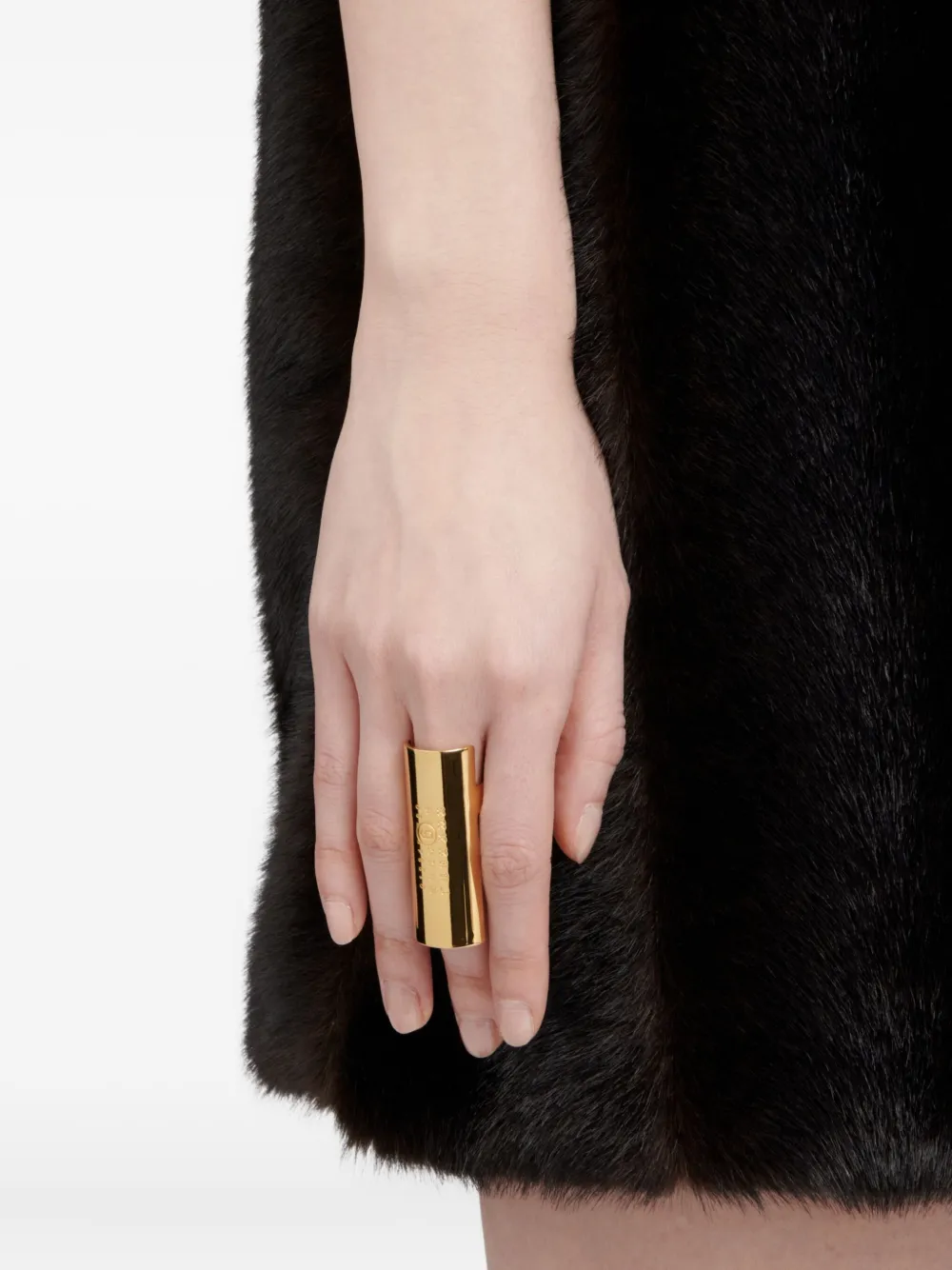 MM6 Maison Margiela Ring met gegraveerde open band - Goud