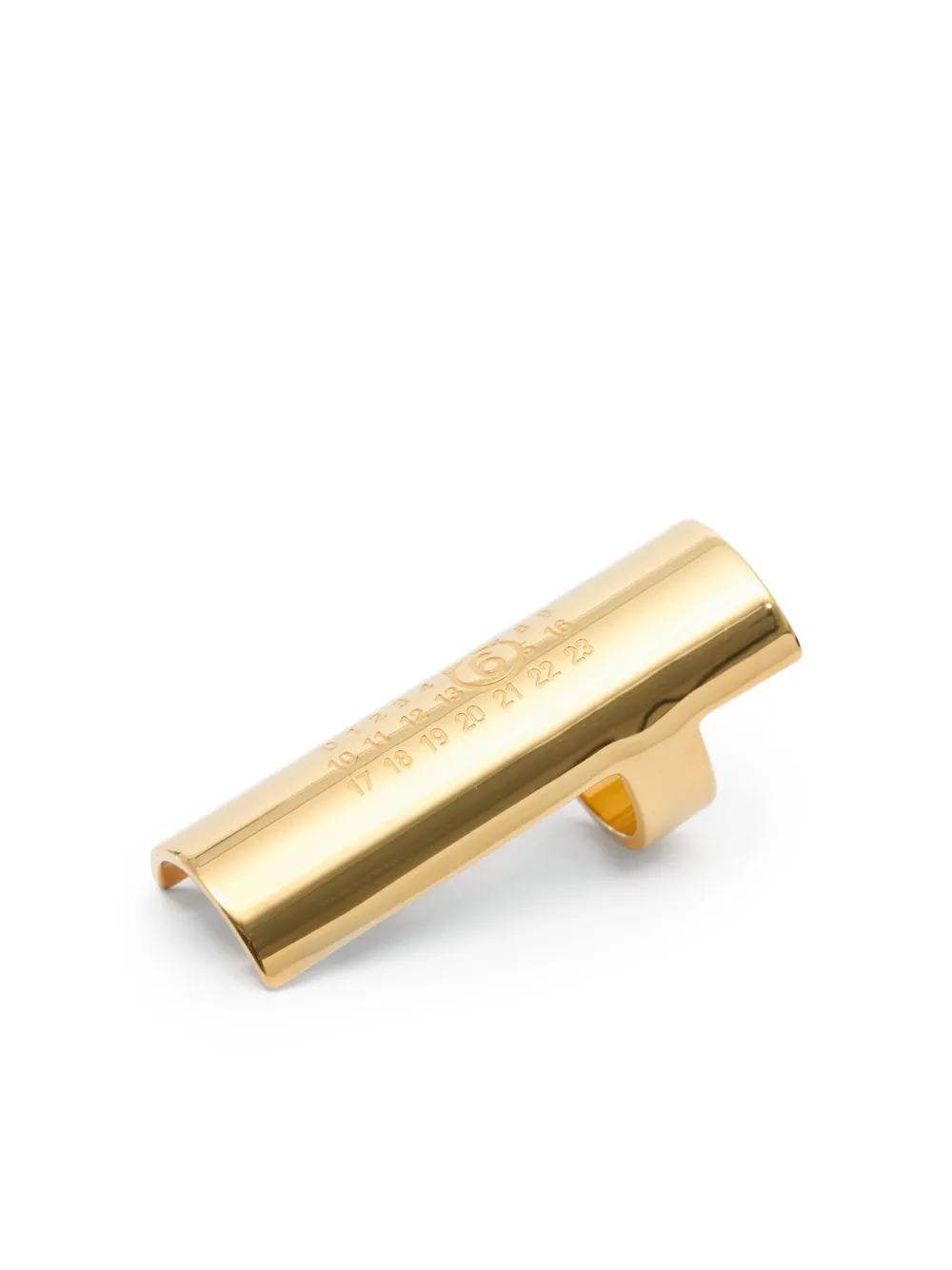 Mm6 Maison Margiela Engraved Open-band Ring In Gold