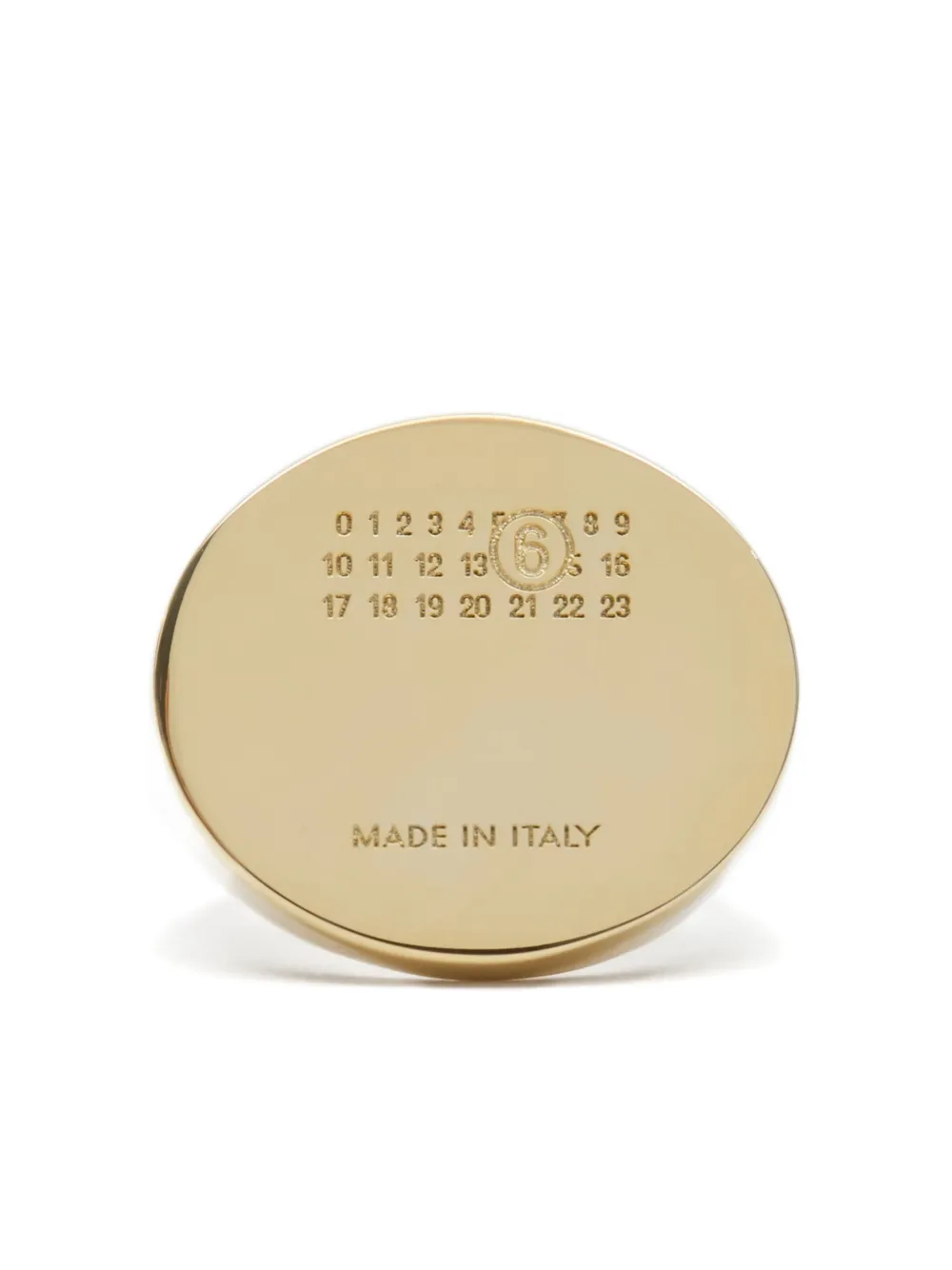Mm6 Maison Margiela Oval-plaque Ring In Gold
