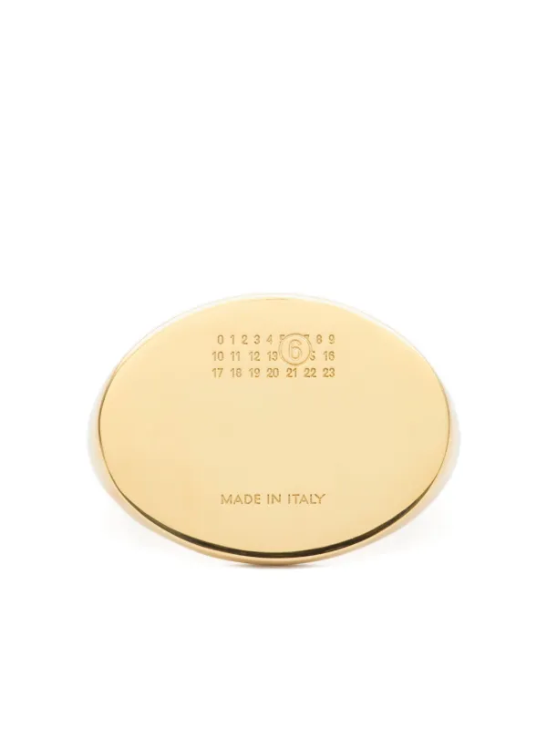 MM6 Maison Margiela オーバルプレート リング | ゴールドトーン 