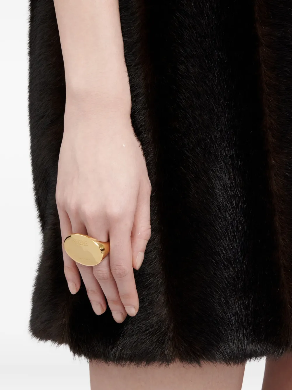 MM6 Maison Margiela Ring met ovalen plakkaat - Goud