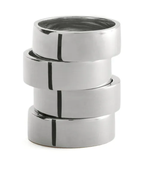 MM6 Maison Margiela number-engraved stacked rings