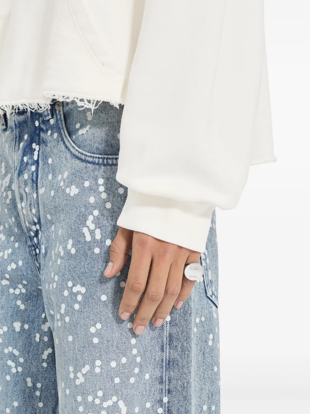 MM6 Maison Margiela Zegelring met gegraveerd getal - Zilver