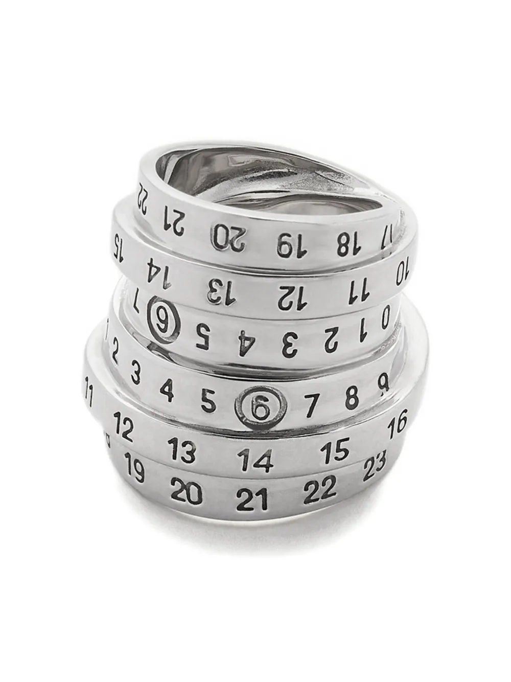 MM6 Maison Margiela Numeric リング - シルバートーン MM6 Maison Margiela Numeric リング - シルバートーン
