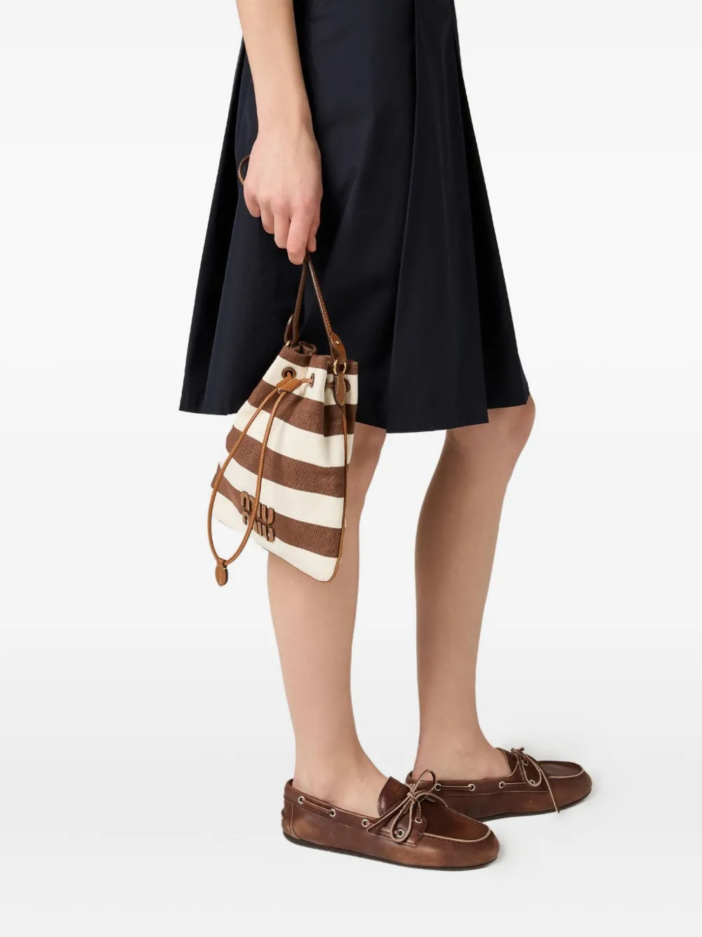 Miu Miu striped drawstring bucket bag | Image 2
