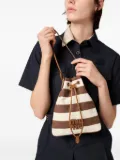 Miu Miu striped drawstring bucket bag - Brown