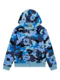 Denim Tears Wreath zip-up hoodie - Blue