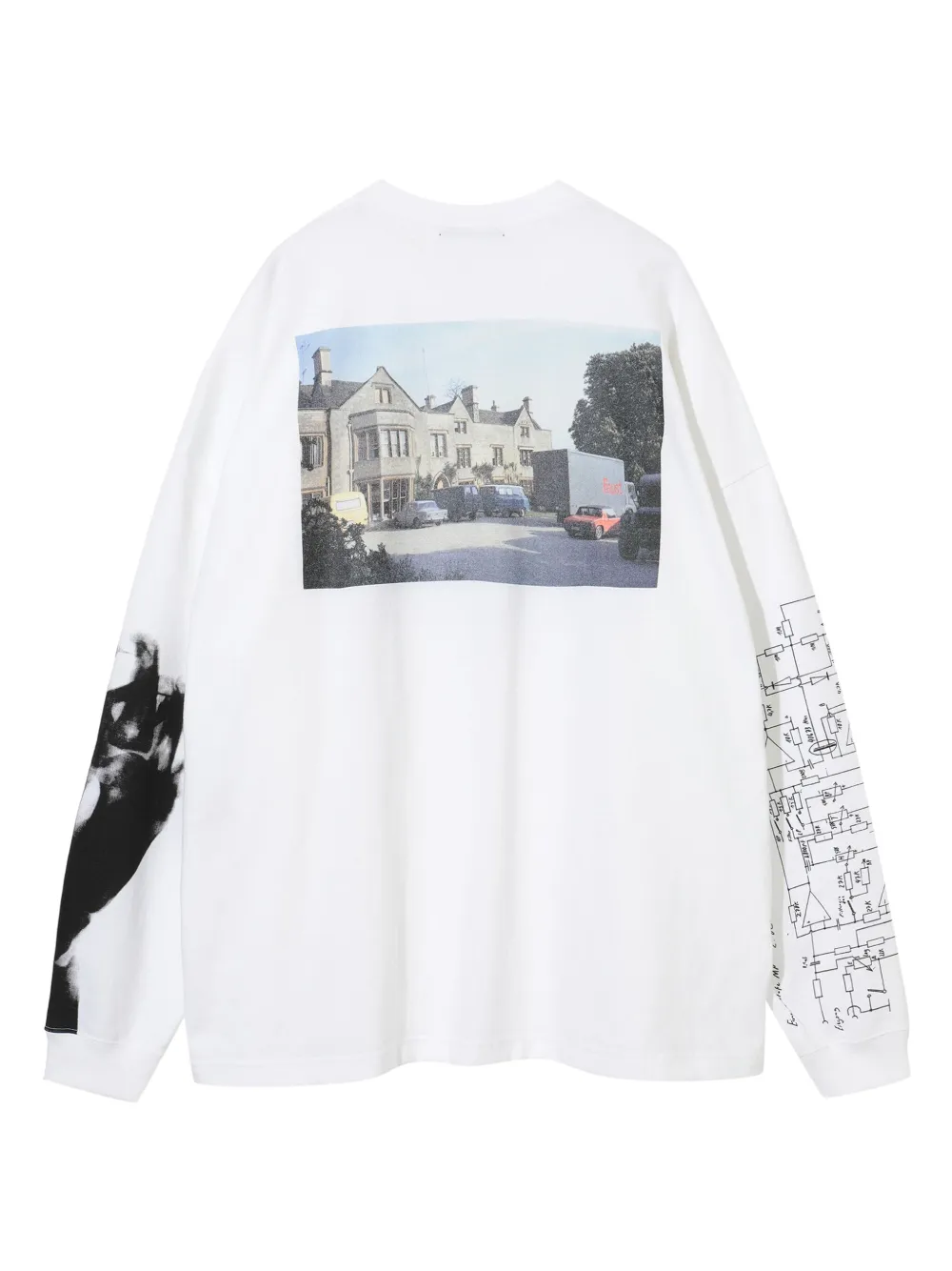 Undercover Faust-print Long-sleeve Sweater In White