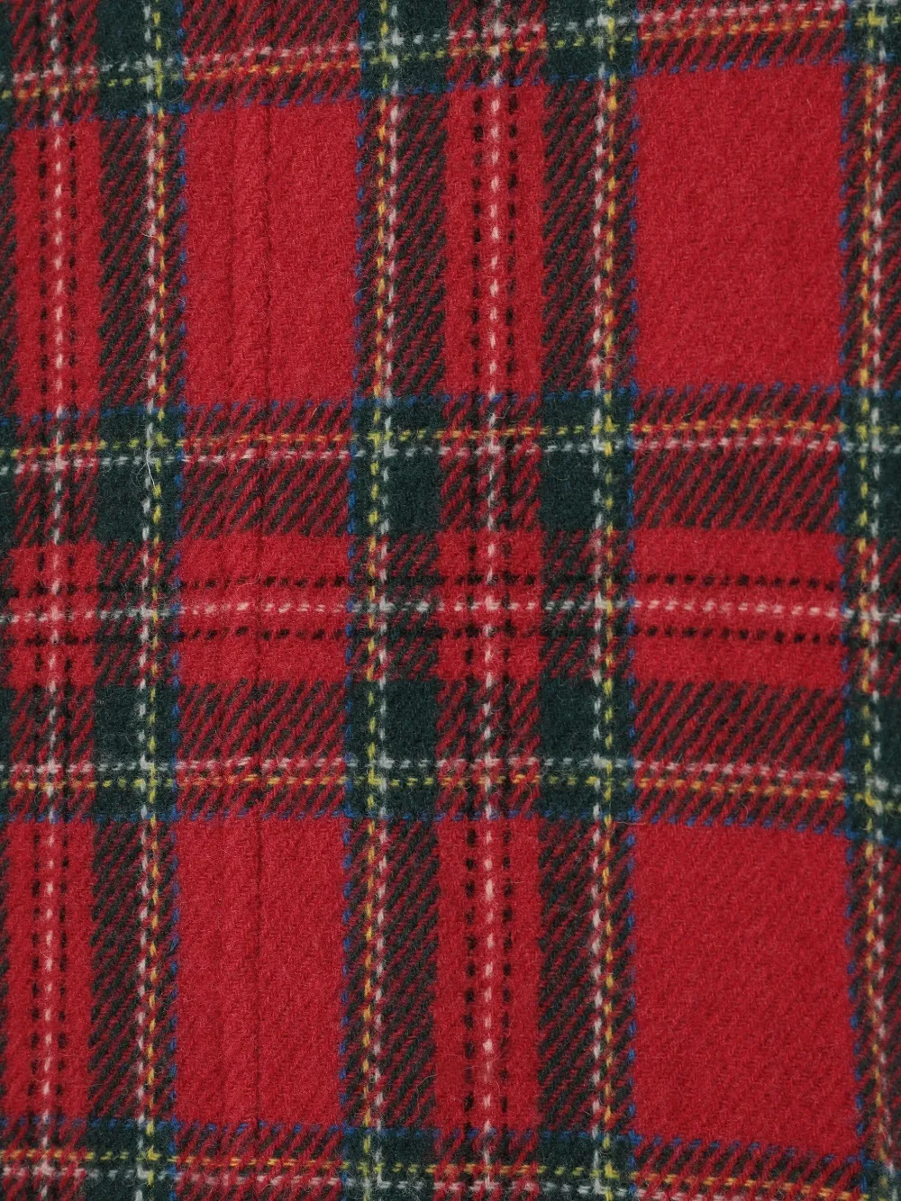 Undercover Check Plaid Zip-front Gilet In Red