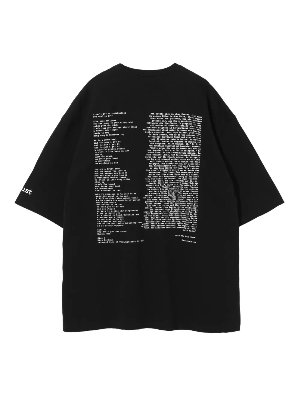 Undercover Katoenen T-shirt met print - Zwart