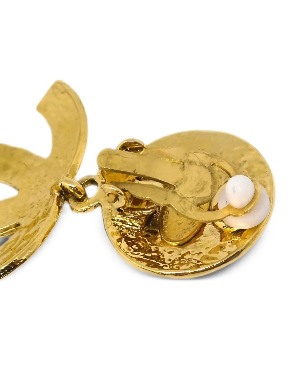 Pre-owned Chanel Cc Drop Earrings In Gold